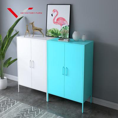 China Modern Steel Dining Room Furniture 2 Door Swing Storage Cabinet Sideboard Metal Steel Cupboard for sale