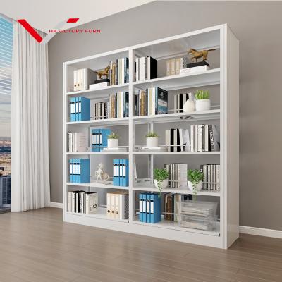 China Modern Metal Bookshelf Equipment Library Bookcase Adjustable Book Shelves Modern Bookcase for sale