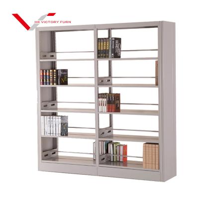 China Superior And Cheap Furniture Double Bookshelf Bookcase Modern Metal Steel Portable Book Shelves for sale