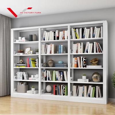 China Modern Steel Bookshelf Steel Bookcase Side Panel Metal Shelf Bookcase Shelves for sale