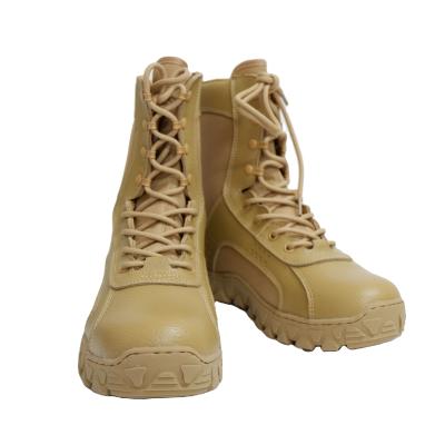 China Flat Genuine Leather Military Boots Combat Boots Army Used Desert Boots for sale