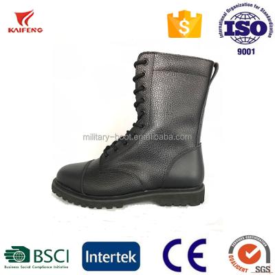 China Kaifeng 10 inch military boot embossed cow polce leather rubber unique military boot for sale