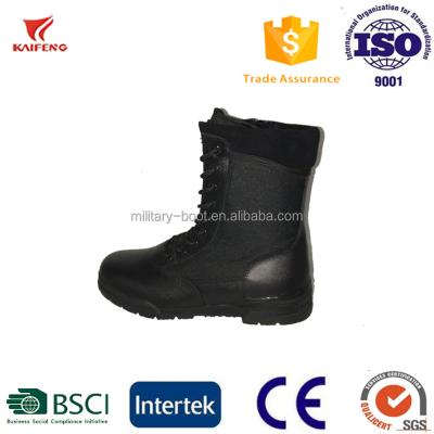 China Kaifeng military boot 8 inch full side zipper ykk leather tactical military boot for sale