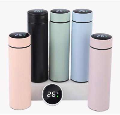 China Stocked Y23 500ml Double Wall Stainless Steel Insulated Vacuum Flask Smart Water Bottle Digital Hot Water Bottle With Led Temprat for sale