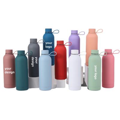 China Sustainable Outdoor Sports Vehicle Portable Frosted Water Cup 304 Approved Dual Steel 500ml Vacuum Bottle and Stainless Steel Water Bottle for sale