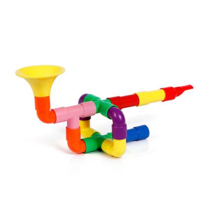 China Construction Toy Jingqi Pipe Building Blocks Pipe Kindergarten Pipe Education Puzzle Charm Tubular Plastic Early Assembled Toy With Wheels for sale