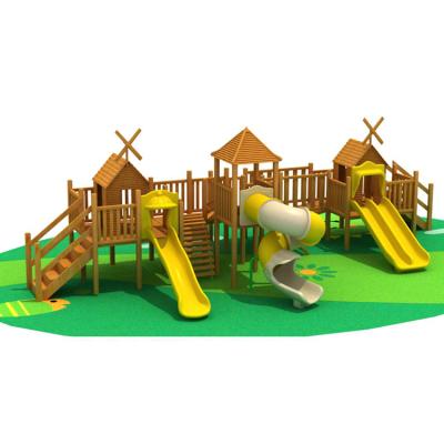 China Combination Wooden Slide Kindergarten Playground Outdoor Playground Equipment For Sale for sale