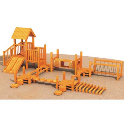 China Single Park Multifunctional Kids Wooden Playground Equipment - Plank Bridge Balance Training Fitness Equipment For Sale for sale