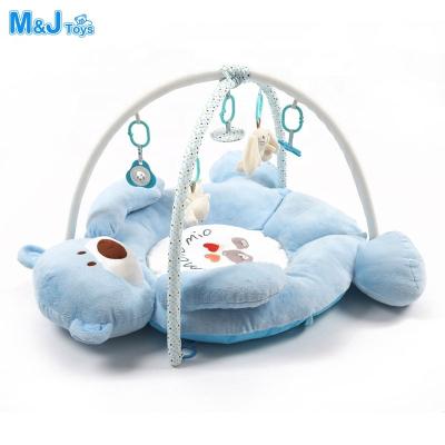 China Toy Plush Bear Design Baby Educational Gym with Rattles in Hands Infant Activity Playing Center for sale