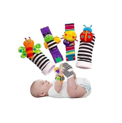 China Inflatable Toy 4 Set Soft Plush Infant Peg In 1 Cute Baby Wrist Rattle And Sock Rattles Sock Rattle Toy for sale