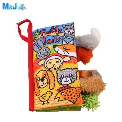 China T/C Baby Plush Education Book Toy Infant Animals Tails 3D Soft Cloth Books for sale