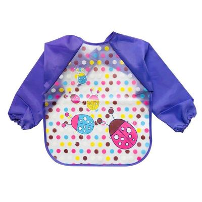 China Sustainable China Supplier Baby Bib Restaurant Long Sleeve Art Baby Smock Bib Waterproof Apron for sale