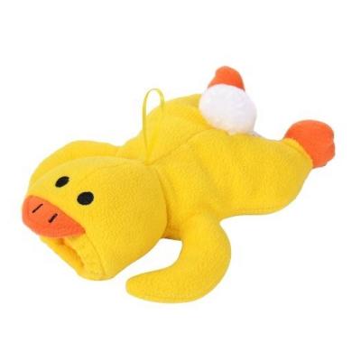 China Soft Plush Duck Pouch Covers Keep Warm Holders Baby Milk Bottle Covers for sale