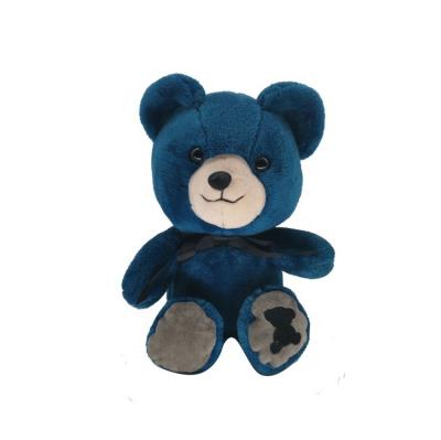 China Custom Plush Teddy Bear Small Sitting Teddy Bear with Embroidery Paw and Super Soft Ribbon Cuddle for sale