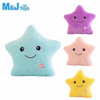 China Multi Color Plush Lights Plush Stuffed LED Star Shape Bling Glowing Shiny Pillow for sale