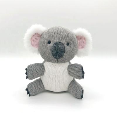 China Plush Mom Knitted Gray Canned Buddy Soft Toy For Kids Key Chain Gift Stuffed Animal Toys Family Fluffy Koala And Baby Stuffed Anima for sale