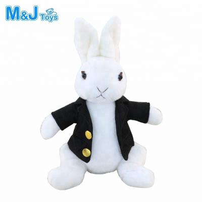 China Plush Dressed Rabbit Toys Plush Gentlemen's Bunny Toy Jacket for sale