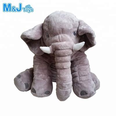 China Plush Stuffed Elephant Plush Pillow Gray Soft Animal Fluffy Toys Elephant Baby Toy for sale