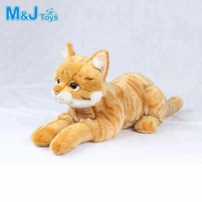 China Plush Custom Cat Toy Realistic Sitting Brown Lovely Plush Kitten Toy for sale