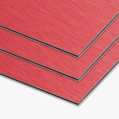 China Modern Red Brushed Interior Aluminum Composite Sheet Cladding Wall Panel ACP 4mm Aluminum Sheet Price for sale