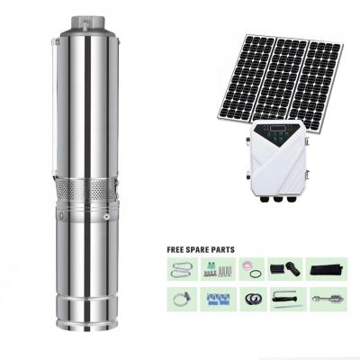 China Whaleflo 36v DC Solar Powered Deep Well Borehole 210w Solar Submersible Pump for Family Homes for Irrigation for sale