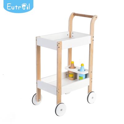 China Sustainable Easy Movable Furniture Wheel Quality Storage Rack Wooden Kitchen Toys for sale