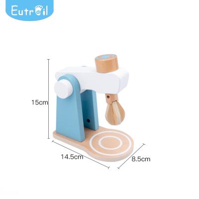 China Mini Kids Furniture Kitchen Cooking Tool Wooden Play Toys Mixer Wooden Toy for sale