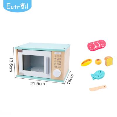 China Kids Wooden Furniture Wooden Kitchen Cooking Tool Play Toys Wood Oven Toy for sale