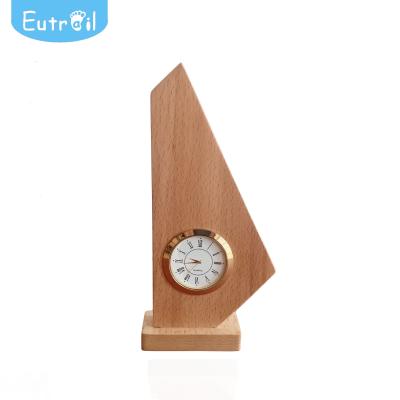 China High Quality Natural Wooden Educational Clock Toys Gift Wooden Table Clock for sale