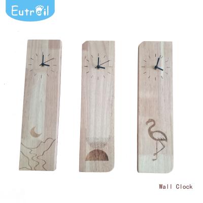 China Radio OEM Quality Gift Natural Wooden Clock Wooden Wall Clock for sale