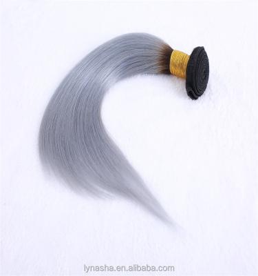 China Best Quality T1B Silky Straight Wave/Pre Colored Gray Color Remy Hair Products for sale