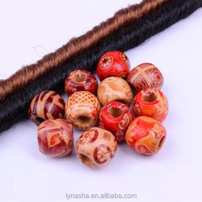 China Free Shipping Wooden Dreadlock Bead Hair Beads Braiding for sale