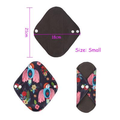 China Small Sanitary Pads Napkin Pad Flow Absorbent 18x21cm Menstrual Pads Super Soft Reusable Washable Bamboo Charcoal Cloth For Girl Women Day Wear for sale