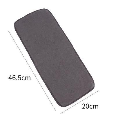 China Rectangular 4 Layer Charcoal Microfiber Plain Weave Anti Bacterial Bamboo Inserts For Adult Cloth Diaper Nappy Pad Booster for sale