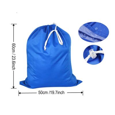 China Large 50x60cm Solid Water Resistant PUL Laundry Diaper Bag Travel Drawstring Bag Waterproof Reusable Wet Pail Liner With Toggle for sale