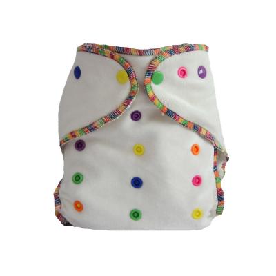 China Wholesaler Manufacturer Plain Weave Bamboo Fitted Diapers With Snap-In Inserts Set Rainbow Stitching One Size Baby Velor Diaper Diaper for sale