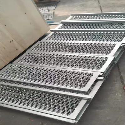 China Protective Customizable Perforated Grip Strut Safety Grating Walkway Stair Tread Plank for sale