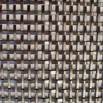 China Decorative Plain Weave Wire Mesh Metal Decorate Spiral Woven Flat Weave 201 304 Stainless Steel Wire Mesh For Dining Room Partition for sale