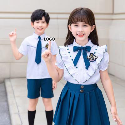 China School Wholesale Primary Short Sleeve Polo Shirts Lovely Dress School Uniform Designs Students Wear For Kids Boys And Girls for sale