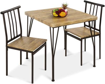 China KD T Nordic Industrial Minimal Round Wooden Dining Tables And Chairs Set For Small Spaces Wood For Kitchen for sale