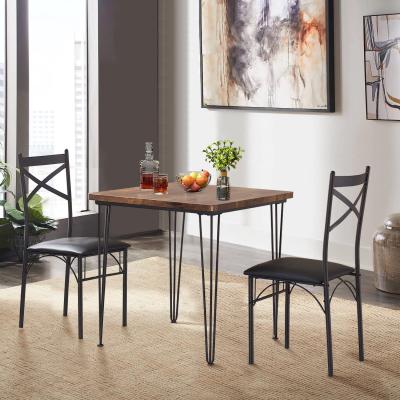 China KD Nordic Industrial Minimal Round Wood Dining Tables And Chairs Set For Small Spaces Wood For Kitchen for sale