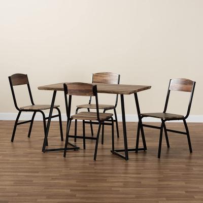 China KD Nordic Industrial Minimal Round Wood Dining Tables And Chairs Set For Small Spaces Wood For Kitchen for sale