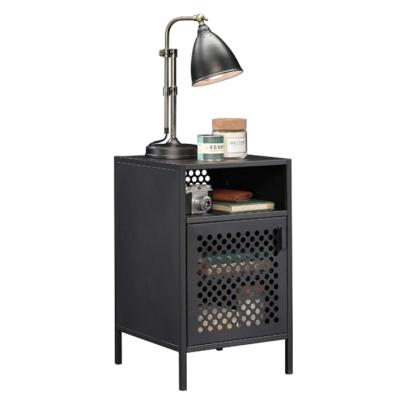 China Morden Detachable Metal Side Table Black Cheap Bedside Table For Bedroom Iron End Table Side Nightstand Living Room Night Stand for sale