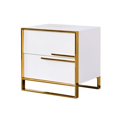 China KD Smart hotel small night stand bedroom bedside modern corner hotel table metal nightstand Nordic luxury wood table wood corner nightstands for sale