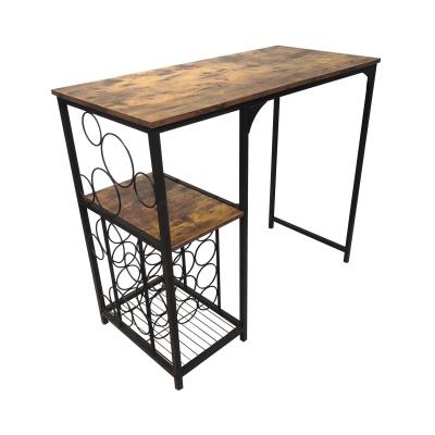 China Modern Metal Frame Home Bar Furniture Bar Counter Height Table With Grid for sale