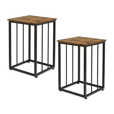 China (Others) 2 Layers Adjustable Detachable Wooden Metal Side Table for sale