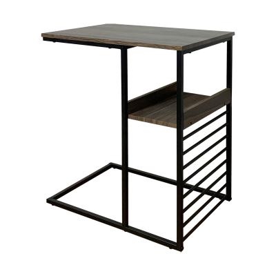 China (Others) 2 Layers Adjustable Dual Function Detachable Wooden Metal Side Table for sale