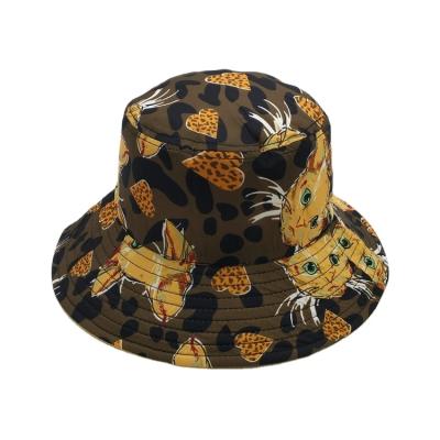 China Wholesale Popular Image Design Your Own Summer Print Animal Cat Fishing Kids Plain Bucket Hats Custom Made for sale