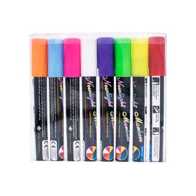 China Dry-erase&wet-erase ink type and colored white ink color chalk markers 14*1.6cm for sale