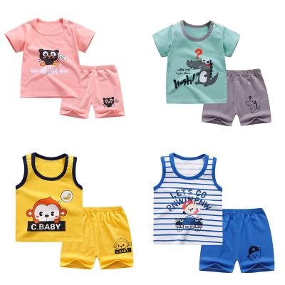 China Kids Summer Breathable Half Sleeves Pajamas Baby Clothes Sets Infant Sleepwear Factory Outlet for sale